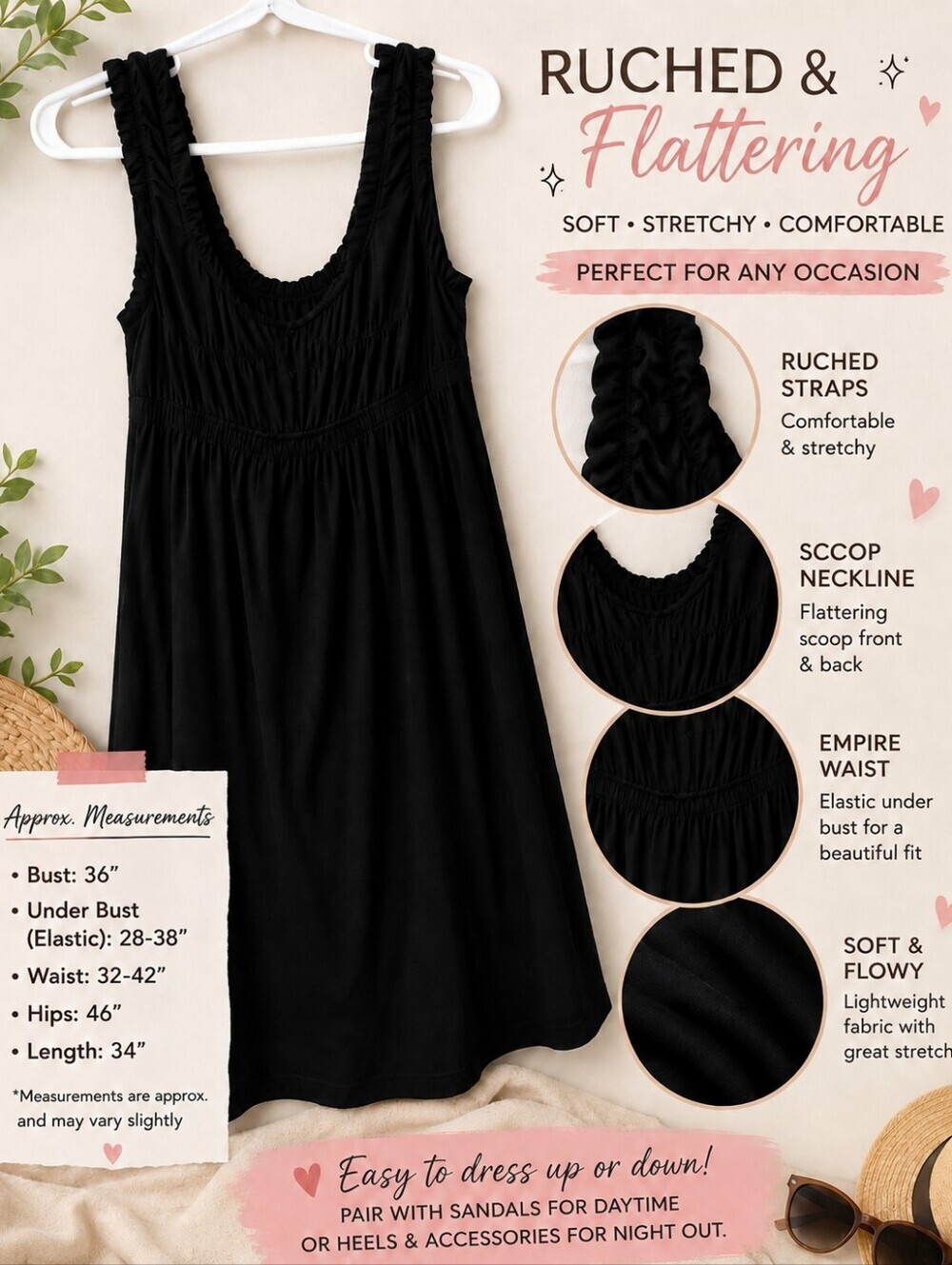 Black Midi Sundress Large